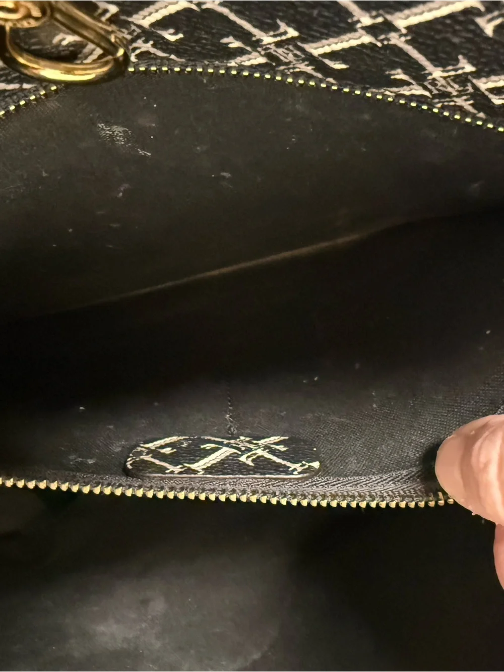 Lauren Ralph Lauren Black White Monogram Large Tote Bag